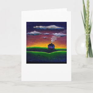Cartes Pour Fêtes Annuelles Art original coloré de nouvelle année de paysage