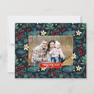Cartes Pour Fêtes Annuelles Art populaire Mistletoe Holly Berries Photo de Noë