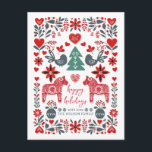 Cartes Pour Fêtes Annuelles Art populaire nordique scandinave Fable Noël<br><div class="desc">Scandinave Nordic Folk art Fable Noël Carte postale</div>