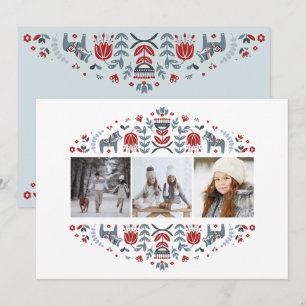 Cartes Pour Fêtes Annuelles Art populaire nordique   Vacances de Noël Multi Ph