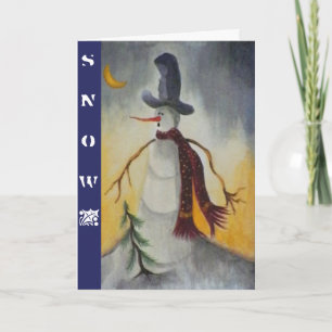 Cartes Pour Fêtes Annuelles Art populaire primitif Snowman