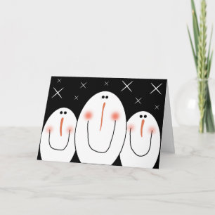 Cartes Pour Fêtes Annuelles Art populaire primitif Snowman