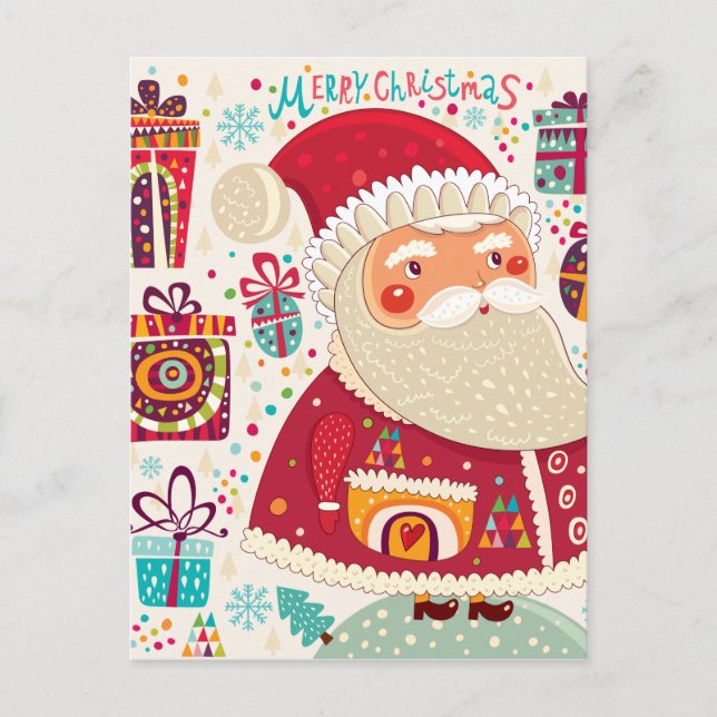 Cartes Pour Fêtes Annuelles Art populaire Santa Claus (Devant)