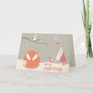 Cartes Pour Fêtes Annuelles Art populaire scandinave Red Fox Noël
