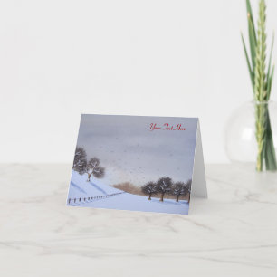 Cartes Pour Fêtes Annuelles Art rural de paysage de scène de neige de Noël