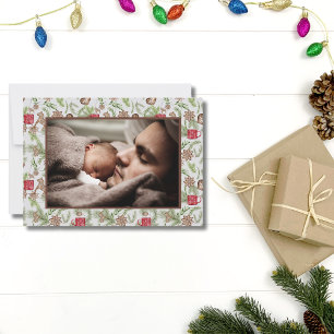 Cartes Pour Fêtes Annuelles Art scandinave nordique Photo de famille de Noël