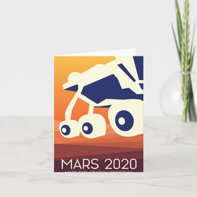 Cartes Pour Fêtes Annuelles Art spatial de l'astromobile Mars 2020 (Devant)