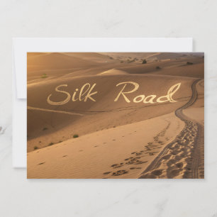 Cartes Pour Fêtes Annuelles Art typographique du paysage désertique de la Rout