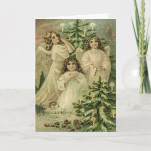 Cartes Pour Fêtes Annuelles Art vintage Anges de Noël russes