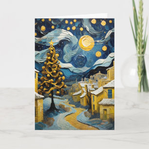 Cartes Pour Fêtes Annuelles Art Vintage de Noël inspiré par Van Gogh