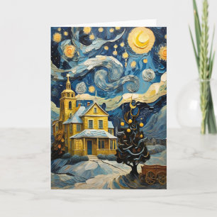 Cartes Pour Fêtes Annuelles Art Vintage de Noël inspiré par Van Gogh