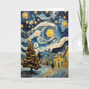 Cartes Pour Fêtes Annuelles Art Vintage de Noël inspiré par Van Gogh