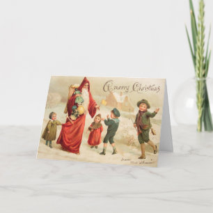 Cartes Pour Fêtes Annuelles Art vintage Victorien Noël Père Noël Personnaliser