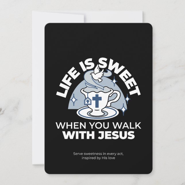 Cartes Pour Fêtes Annuelles Art Vivant Fidèle - Teacup avec Croix et Dove (Devant)