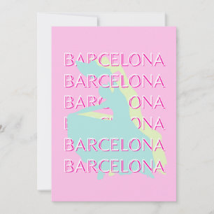 Cartes Pour Fêtes Annuelles Art Voyage de Barcelone, Espagne Art Voyage, Rose