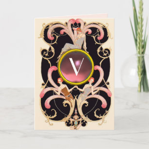 Cartes Pour Fêtes Annuelles ARTDECO BEAUTÉ MODE MONOGRAMME Saint-Valentin