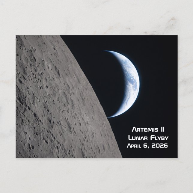 Cartes Pour Fêtes Annuelles Artemis II Lunar Flyby (Devant)
