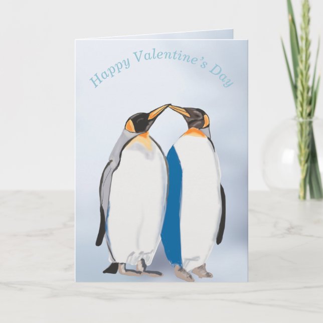 Cartes Pour Fêtes Annuelles Artic King Penguin Valentines (Devant)