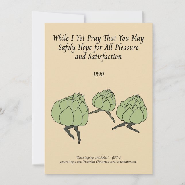 Cartes Pour Fêtes Annuelles Artichauts à l'avant-garde Fête victorienne généré (Devant)
