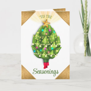 Cartes Pour Fêtes Annuelles Artichoke Christmas light chef restaurant de resta