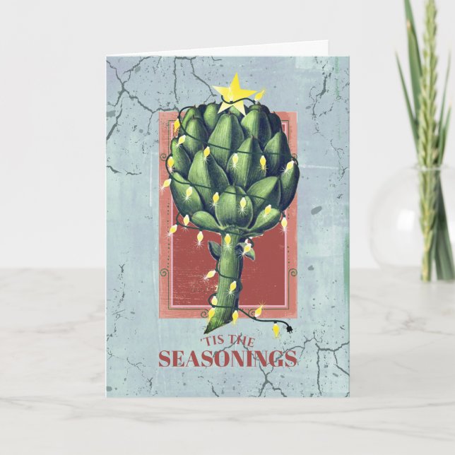 Cartes Pour Fêtes Annuelles Artichoke Christmas lights chef traiteur (Devant)