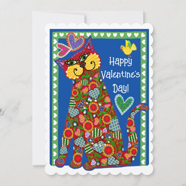 Cartes Pour Fêtes Annuelles Artisanat du Chat Valentine Flat Card (Devant)