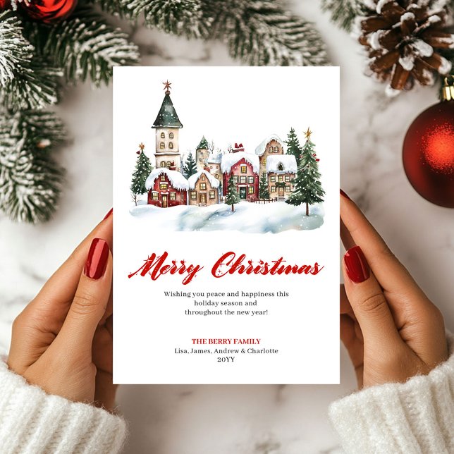 Cartes Pour Fêtes Annuelles Artistic Holiday Scene Christmas Greeting Card (Artistic Holiday Scene Christmas Greeting Card)