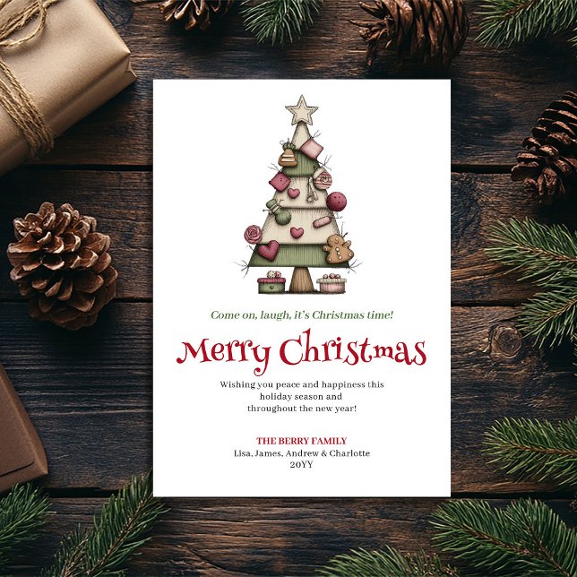 Cartes Pour Fêtes Annuelles Artistic Quirky Christmas Tree Holiday Card (Artistic Quirky Christmas Tree Holiday Card)