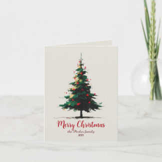 Cartes Pour Fêtes Annuelles Artistic Watercolor Abstract Christmas Tree