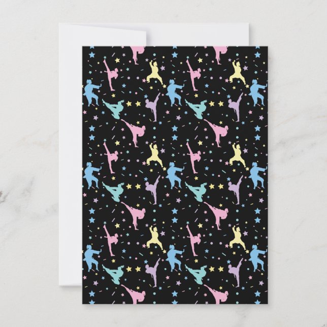 Cartes Pour Fêtes Annuelles Arts martiaux Karate Étoiles Abstraites Étincelles (Devant)