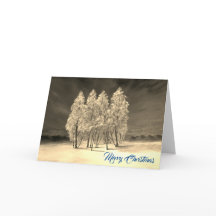 Artsy Fir Trees Bleu Noël Peinture originale