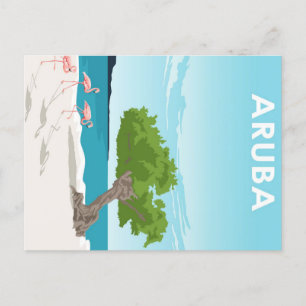 Cartes Pour Fêtes Annuelles Aruba Island Travel Poster