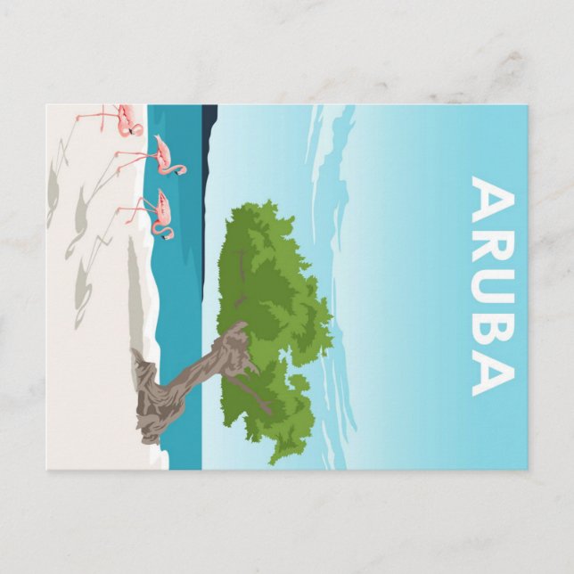 Cartes Pour Fêtes Annuelles Aruba Island Travel Poster (Devant)