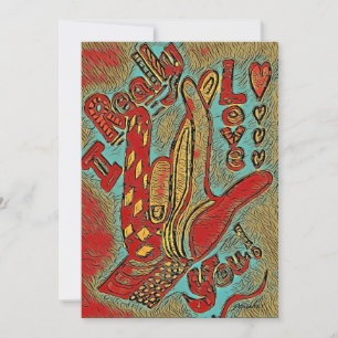 Cartes Pour Fêtes Annuelles ASL Funky Je t'aime vraiment