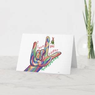 Cartes Pour Fêtes Annuelles ASL je t'aime sous le gui