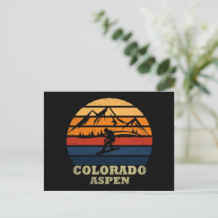 Cartes Pour Fêtes Annuelles Aspen Colorado snowboardeur vintage
