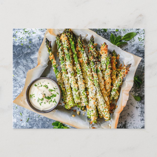 Cartes Pour Fêtes Annuelles Asperges cuites au four avec croûte parmesan (Devant)