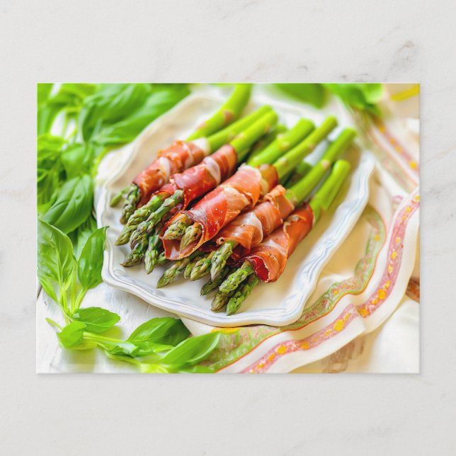 Cartes Pour Fêtes Annuelles Asperges enrobées dans Prosciutto (Devant)