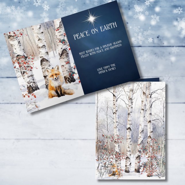 Cartes Pour Fêtes Annuelles Aspire en hiver avec Red Fox Christmas Card (Créateur téléchargé)