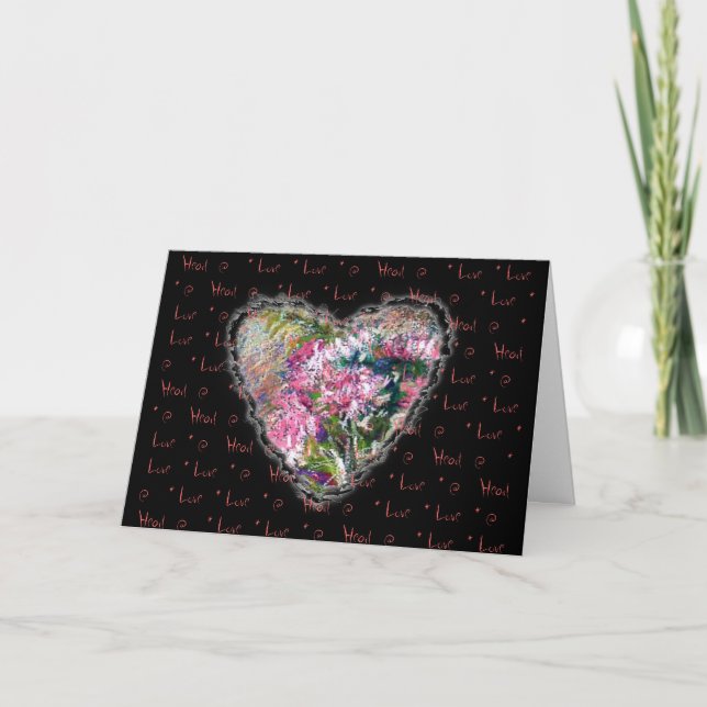 Cartes Pour Fêtes Annuelles Aster Heart Valentine Love Romance Neovictorian (Devant)