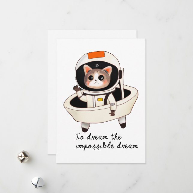 Cartes Pour Fêtes Annuelles Astrocat rêvé (Devant/Arrière en situation)