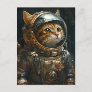 Cartes Pour Fêtes Annuelles astronaute de chat Steampunk