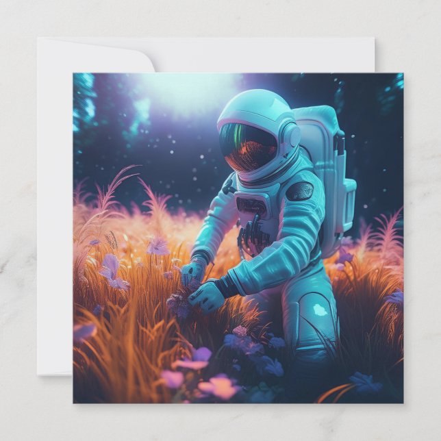 Cartes Pour Fêtes Annuelles astronaute IA (Devant)