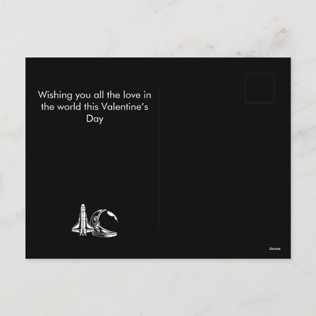 Cartes Pour Fêtes Annuelles astronaute, Joyeux jour des valentines personnalis (Dos)