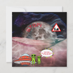 Cartes Pour Fêtes Annuelles Astronomie amusante Cartoon Aliens de Noël Votre n