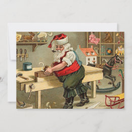 Cartes Pour Fêtes Annuelles Atelier de Noël du Père Noël vintage