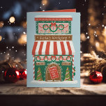 Cartes Pour Fêtes Annuelles Atelier de Père Noël<br><div class="desc">Illustration de l’atelier de père Noël avec des signes modifiables sur l’illustration et du texte à l’intérieur avec modèle photo. Customisez la conception pour supprimer le modèle dont vous n'avez pas besoin.</div>