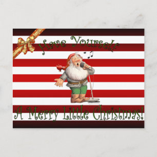 Cartes Pour Fêtes Annuelles Atelier de père Noël ~ Elfe chantant ~ Joyeux Noël