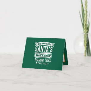 Cartes Pour Fêtes Annuelles Atelier du Père Noël au pôle Nord personnalisable