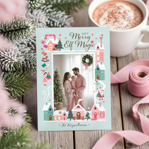 Cartes Pour Fêtes Annuelles Atelier du Pôle Nord - Elfe rose Père Noël Photo